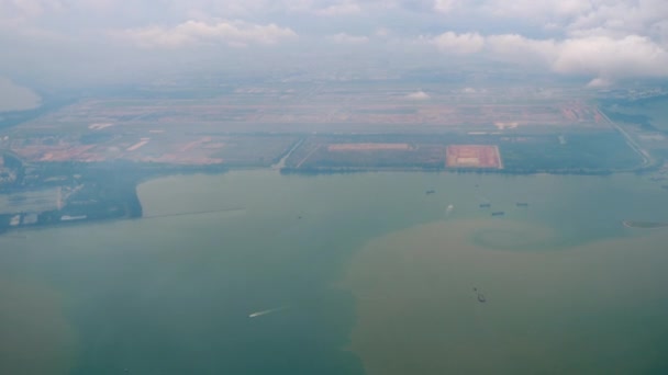 Flygfoto Singapore Changi flygplats — Stockvideo