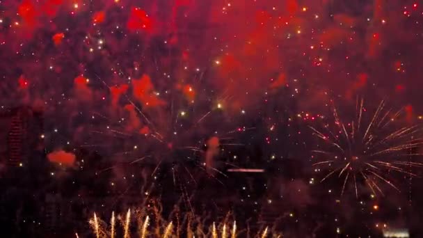 Bei fuochi d'artificio al cielo di sera — Video Stock