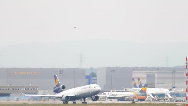 Lufthansa Cargo Md-11 vertrek — Stockvideo