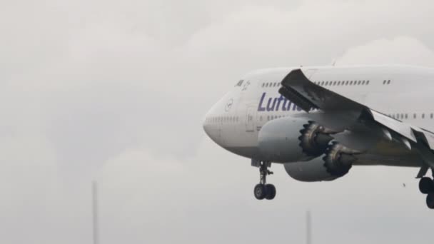 Flugzeug landet in Frankfurt — Stockvideo