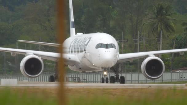 Airbus A350 руління після посадки — стокове відео