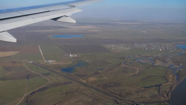 Vista aérea do avião descendente — Vídeo de Stock