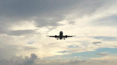 Okyanus üzerinden yaklaşan uçak.