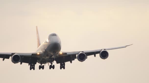 Cargolux Boeing 747 airfreight landing — Stock video
