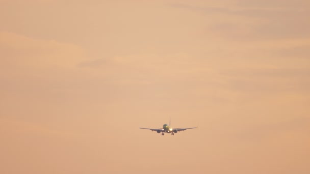 Flygplan på slutlig inflygning för landning — Stockvideo