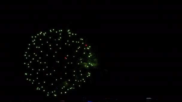 Kleurrijk helder vuurwerk op City day festival — Stockvideo