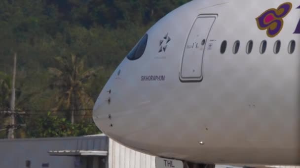 Airbus A350 antes da partida — Vídeo de Stock