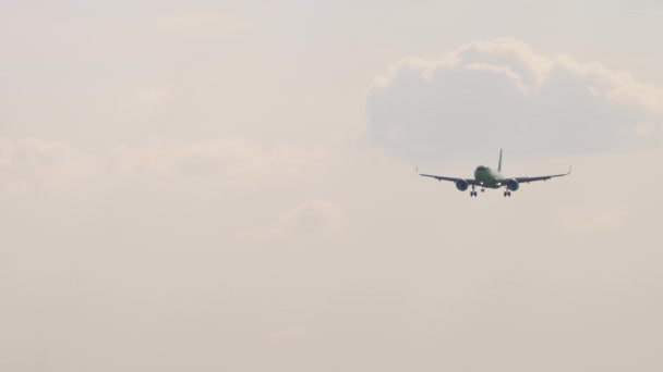 着陸のために接近する航空会社 — ストック動画