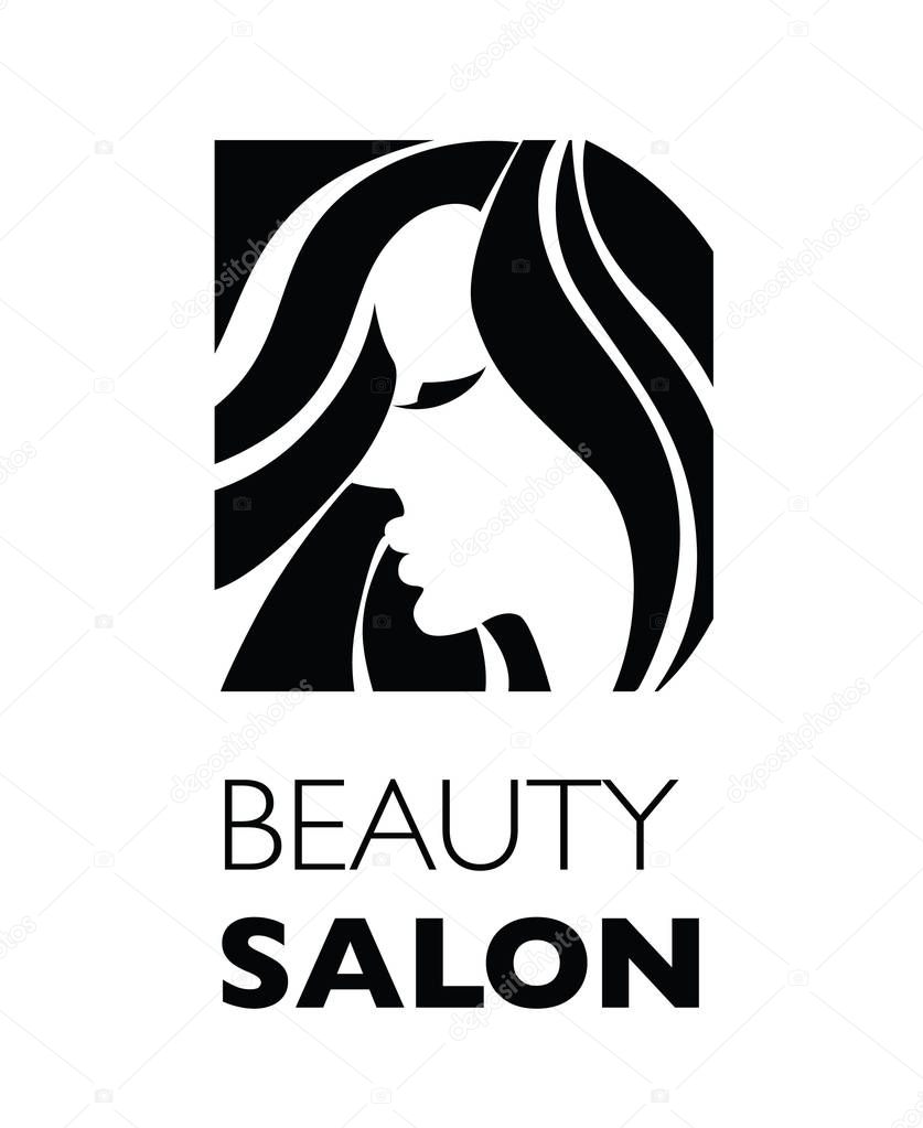  Illustration of woman with beautiful hair - can be used as a logo for beauty salon