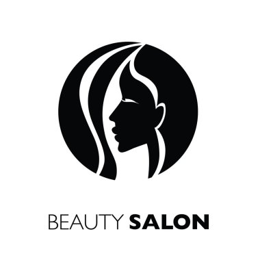  -Güzel saçlı kadın resmi güzellik salonları için bir logo olarak kullanılan / spa