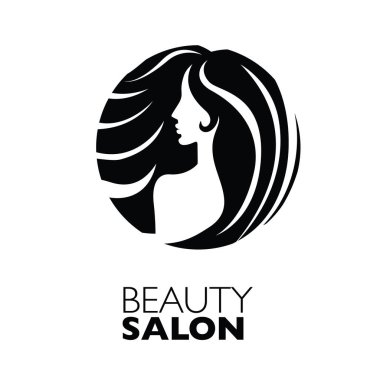  -Güzel saçlı kadın resmi güzellik salonları için bir logo olarak kullanılan / spa