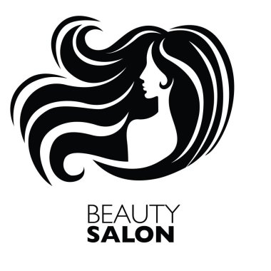  -Güzel saçlı kadın resmi güzellik salonları için bir logo olarak kullanılan / spa