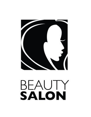  -Güzel saçlı kadın resmi güzellik salonları için bir logo olarak kullanılan / spa