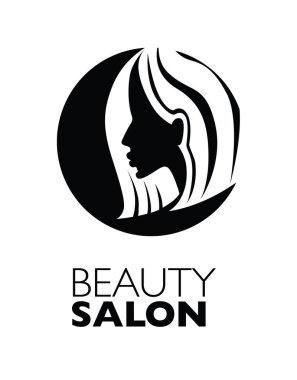  -Güzel saçlı kadın resmi güzellik salonları için bir logo olarak kullanılan / spa