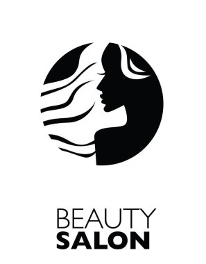  -Güzel saçlı kadın resmi güzellik salonları için bir logo olarak kullanılan / spa