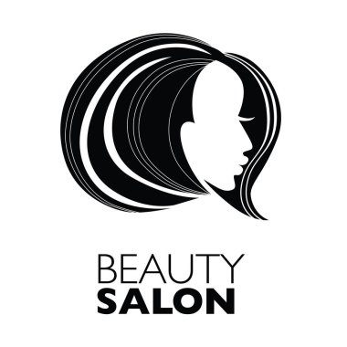  -Güzel saçlı kadın resmi güzellik salonları için bir logo olarak kullanılan / spa