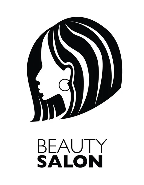 Illustration Woman Beautiful Hair Can Used Logo Beauty Salon Spa — Stock Vector