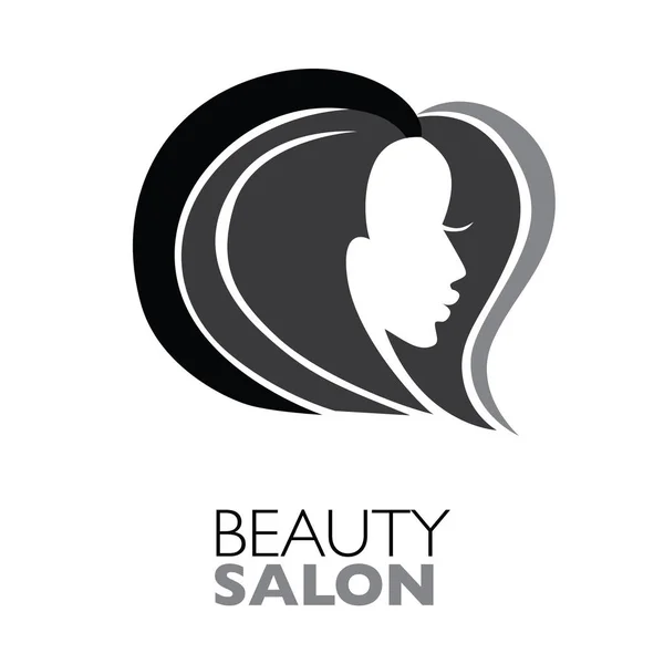 美しい髪を持つ女性のイラストは 美容室のロゴとして使用できます — ストックベクタ