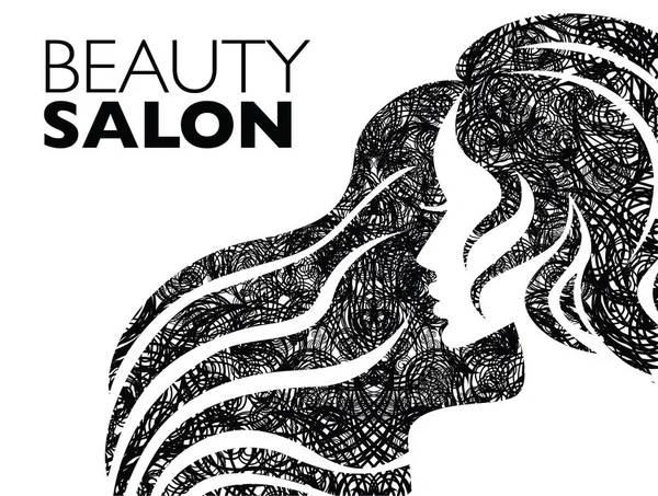 Ilustrace Žena Krásnými Vlasy Pozadí Lze Použít Pro Kosmetický Salón — Stockový vektor