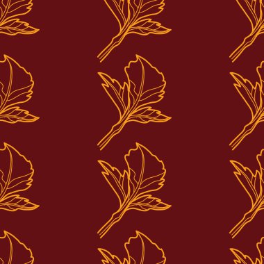 Vektör sorunsuz çiçek desenle yapraklar. Sonbahar adam