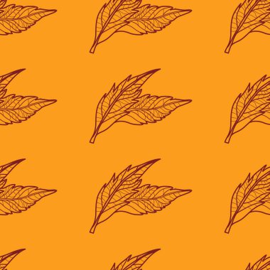 Vektör sorunsuz çiçek desenle yapraklar. Sonbahar adam