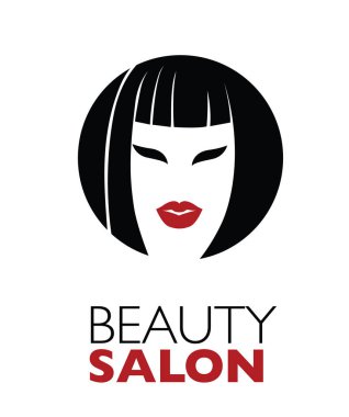  -Güzel saçlı kadın resmi güzellik salonları için bir logo olarak kullanılan / spa