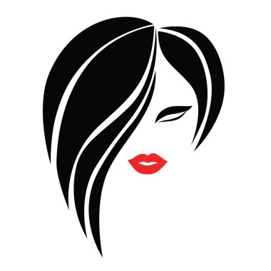  -Güzel saçlı kadın resmi güzellik salonları için bir logo olarak kullanılan / spa