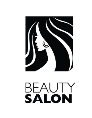  -Güzel saçlı kadın resmi güzellik salonları için bir logo olarak kullanılan / spa
