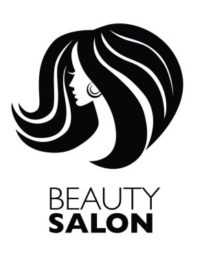 -Güzel saçlı kadın resmi güzellik salonları için bir logo olarak kullanılan / spa