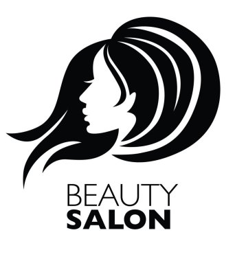 -Güzel saçlı kadın resmi güzellik salonları için bir logo olarak kullanılan / spa