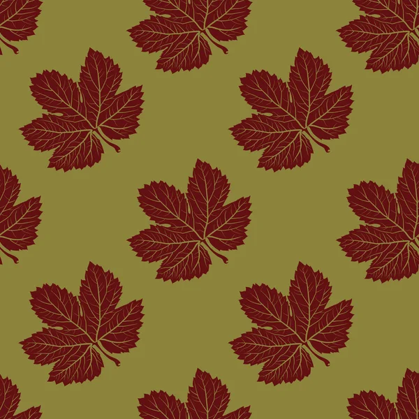 Patrón Floral Sin Costura Vectorial Con Hojas Fondo Otoño — Archivo Imágenes Vectoriales