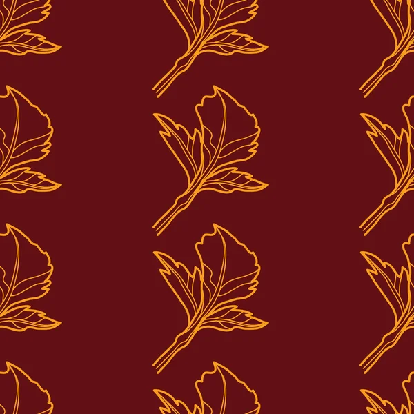 带叶子的矢量无缝花卉图案 秋季背景 — 图库矢量图片