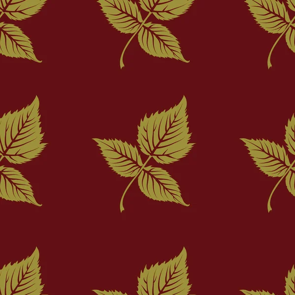 Motif Floral Vectoriel Sans Couture Avec Feuilles — Image vectorielle