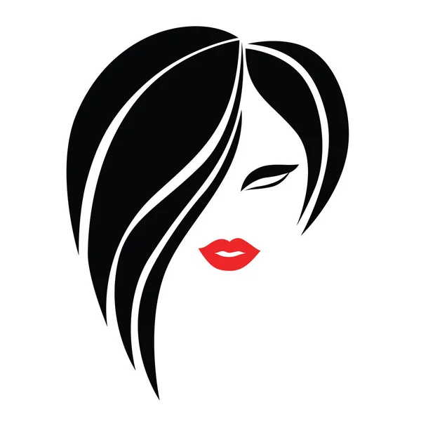 Illustration Femme Avec Beaux Cheveux Peut Être Utilisé Comme Logo — Image vectorielle