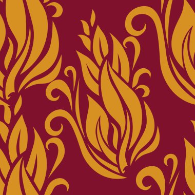 Vektör sorunsuz çiçek desenle yapraklar. Sonbahar arka plan