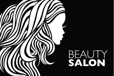  -Güzel saçlı kadın resmi güzellik salonları için bir logo olarak kullanılan / spa