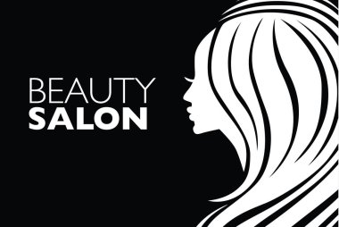  -Güzel saçlı kadın resmi güzellik salonları için bir logo olarak kullanılan / spa