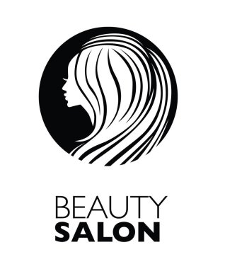  -Güzel saçlı kadın resmi güzellik salonları için bir logo olarak kullanılan / spa