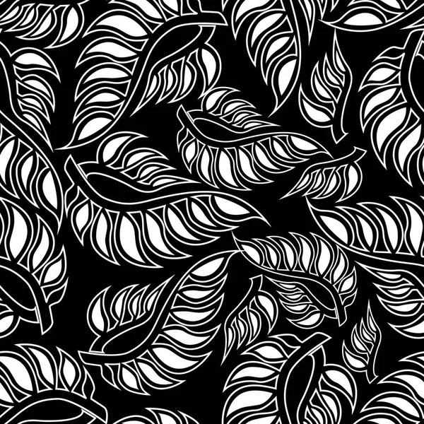 Patrón Floral Sin Costura Vectorial Con Hojas Fondo Otoño — Vector de stock