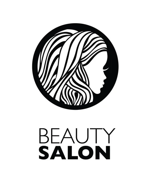 Illustration Femme Avec Beaux Cheveux Peut Être Utilisé Comme Logo — Image vectorielle