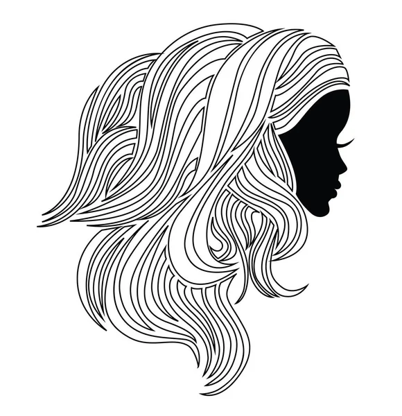 Illustration Woman Beautiful Hair Can Used Logo Beauty Salon Spa — Stock Vector