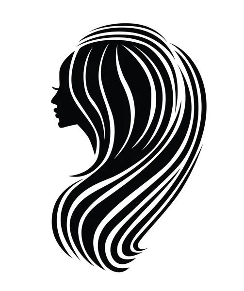 Ilustração Mulher Com Belo Cabelo Pode Usar Como Logotipo Salão — Vetor de Stock