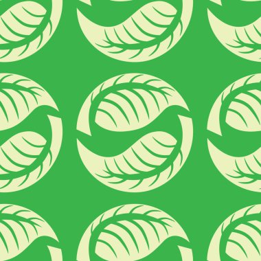 Vektör sorunsuz çiçek desenle yapraklar. Bitki arka plan