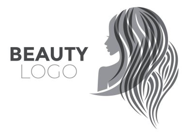  -Güzel saçlı kadın resmi güzellik salonları için bir logo olarak kullanılan / spa