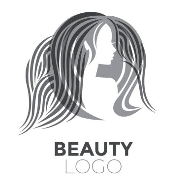  -Güzel saçlı kadın resmi güzellik salonları için bir logo olarak kullanılan / spa