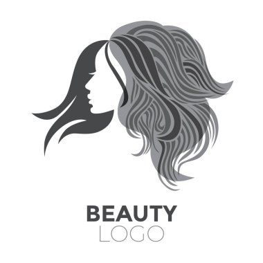  -Güzel saçlı kadın resmi güzellik salonları için bir logo olarak kullanılan / spa