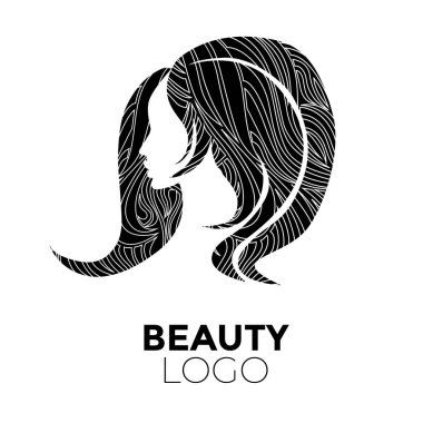  -Güzel saçlı kadın resmi güzellik salonları için bir logo olarak kullanılan / spa