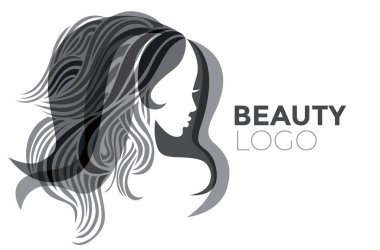  -Güzel saçlı kadın resmi güzellik salonları için bir logo olarak kullanılan / spa