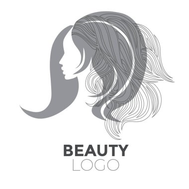 -Güzel saçlı kadın resmi güzellik salonları için bir logo olarak kullanılan / spa