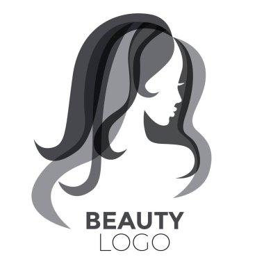  -Güzel saçlı kadın resmi güzellik salonları için bir logo olarak kullanılan / spa